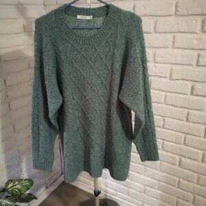 Rickis Ladies Green Straight Fit Tunic Sweater